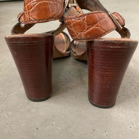 Prada Multicolour Croc Embossed Leather Heels - Picture 8 of 9